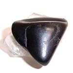 Jet Pin 01 Crystal Black White Sea Glass Brooch Healing Stone 1.25