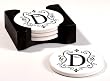 Monogram Round Absorbent Coaster - D