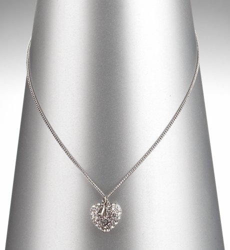 Platinum Plated Chunky Heart Pendant Necklace
