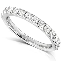 1/2 Carat TW Ladies Round Brilliant Diamond Wedding Band in 14k White Gold - Size 8