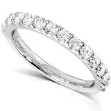 1/2 Carat TW Ladies Round Brilliant Diamond Wedding Band in 14k White Gold