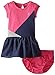 Nautica Girls' Color Block Dress with Gathered Voile Skirt