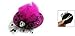 Rosallini Fuchsia Feather Decor Glittery Mini Top Hat Hair Clip for Ladies