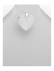 Heart CZ Pendant Necklace In 92.5 Sterling Silver