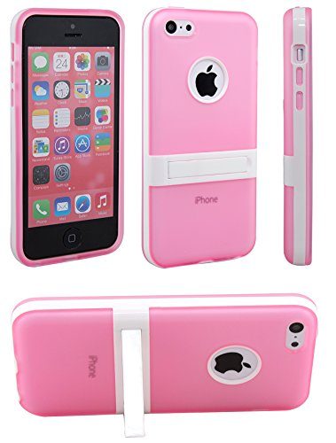 iPhone 5C Case, iPhone 5C Cases, Case Ace(TM) Apple iPhone 5C Case Slim, Ultra Fit With Kickstand Colorfull Case for iPhone 5C (Pink)