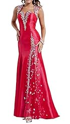V-neck Sheer  Mermaid Evening Dress/Prom Dress/Wedding Dress  With Rhinestones