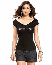 Double V Neck Logo Tee