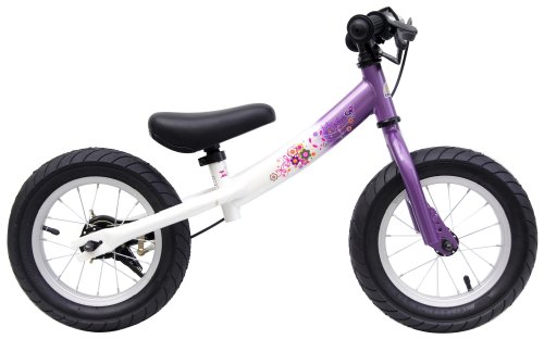 bike*star 30.5cm (12 Inch) Kids Learner Balance Beginner Run Bike Sport - Lilac & White