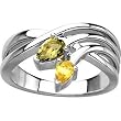 14K White Gold Peridot and Citrine Ring