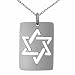 Sterling Silver Star of David Cutout ID Tag Pendant