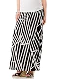 Motherhood Maternity: Secret Fit Belly(tm) Full Length Striped Maternity Skirt