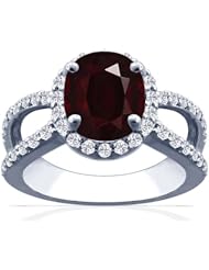 18K White Gold Cushion Cut Ruby Ring With Sidestones (GIA Certificate)