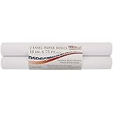 U.S. Art Supply 18-inch x 75-feet Premium Heavy Weight White Bond Easel Paper Rolls, 19 Pound Bond (70gsm), Pack of 2-rolls, Also great for Countertop Art Projects