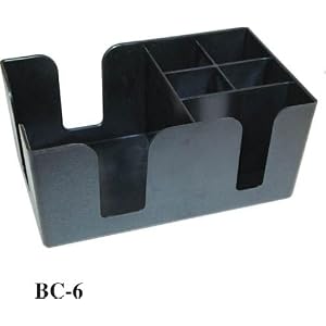 Black 6-Compartment Bar Caddy