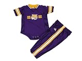 Louisiana State LSU Tigers NCAA Purple Baby / Infant 2 Piece Dazzle Onesie Jersey and Pants Set