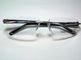 Tag Heuer - Authentic Tag Heuer 8104 001 Brushed Frame Black Striped Temples Rimless Eyeglasses 56mm Eyewear