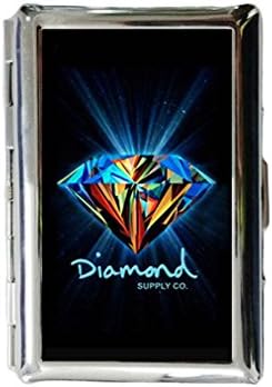 Diamond Supply Co Custom Unique Classic Metallic Silver Color Cigarette Case Holder Card Wallet