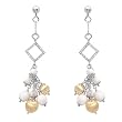 Made in Italy Majestic Earrings With Cubic zirconia and Simulated gems Beautifully Crafted in 14K/925 Gold plated Silver. Total item weight 15.8g Length 84mm