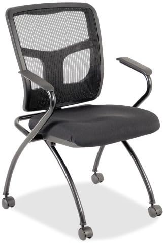 Wholesale CASE of 2 - Lorell Mesh Back Fabric Seat Nesting Chairs-Guest Chair, 24"x27"x26", 2/CT, Black
