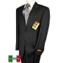 Cashmere Wool Made in Italy Hand Tailored Valenti Suits - 2 Button Jacket Flat Front Pants Charcoal Pinstripe