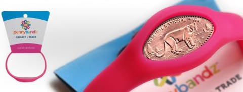 Wearable Souvenir Pennybandz Bracelet for elongated coins - Color Pink Flamingo