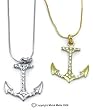 PAVE ANCHOR NECKLACE NCK-ANCSCZ -SILVER