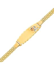 14K Yellow Gold Bismark Rose ID Bracelet with Lobster Claw Clasp - 6" Inches