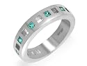 Ladies Sterling Silver Blue Cubic Zirconia Band Ring