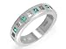 Ladies Sterling Silver Blue Cubic Zirconia Band Ring