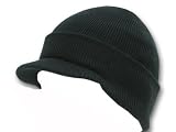 Knit Beanie Visor -BLACK - Winter Wear/Sports