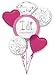 Hot Pink White Silver I DO Wedding Ring 5 Balloon Bouquet Kit - Bridal Shower