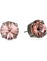 Sorrelli "Crystal Rose" Classic Round Cut Crystal Silvertone Stud Earrings