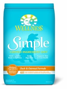 Wellness Simple Natural Limited Ingredient Dry Dog Food, Duck and Oatmeal Recipe, 26-Pound Bag