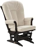 Dutailier Ultramotion Espresso Sleigh Multiposition Glider Rocker, Cream