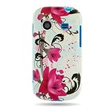 Hard Snap-on Shield With RED FLOWER ON WHITE Design Faceplate Cover Sleeve  ....