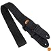 Protec Guitar Strap with Leather Ends and Pick Pocket, Black
