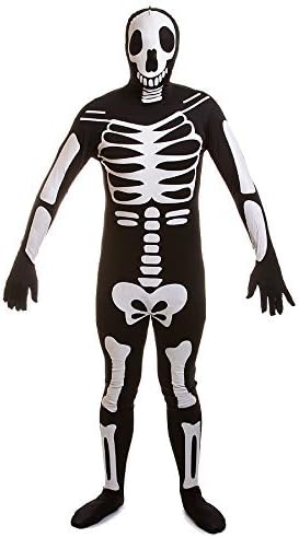 Rubies 2nd Skin Glow In The Dark Skeleton Jumpsuit - Medium, Black