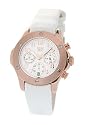 Davis - 1346 - Montre Femme Acier - Quartz Analogique - Chronographe - Bracelet Caoutchouc Blanc