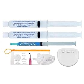 New Watts Power Exclusive 35% Dental Pro Formula Teeth Whitening Shield System -2 Huge Gels 20ml