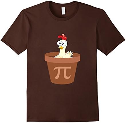 Men's Funny Chicken Pot Pie (Pot Pi) Math / Farming T-shirt Medium Brown