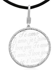 Jewelili Diamond Accent Message Engraved Bracelet Charm in Sterling Silver