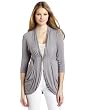 Three Dots Womens One Button Three-Fourth Sleeve Cardigan