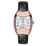Lancaster Unisex Black Rose Gold Steel Date Leather Plated Watch OLA0340M/BN/NR