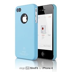 elago S4 Slim Fit Case for AT&T and Verizon iPhone 4 (Soft Feeling)-SF Pastel Blue + HD Professional Extreme Clear film + Logo Protection Film included