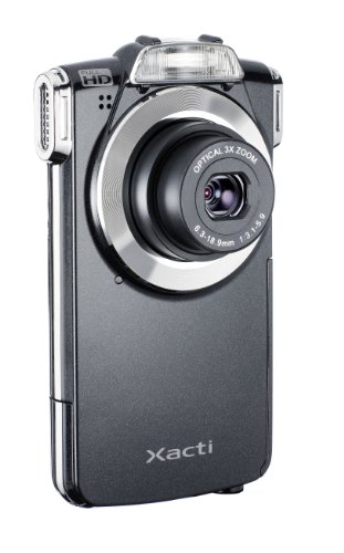 Sanyo VPC-PD1EXBK SD Pocket Camcorder (10 Megapixel, SD/SDHC Kartenslot, Full HD Video, USB) schwarz