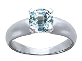 0.90 cts Genuine Aquamarine Ring - 14kt White or Yellow Gold LIFETIME WARRANTEE