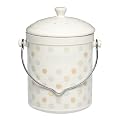 Kitchen Craft Classic Collection Ceramic Composter with Charcoal Filter and Carry Handle, 4 Litre