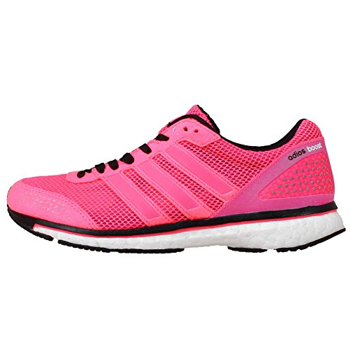 Adidas Women's Adizero Adios Boost 2 W, PINK/BLACK/WHITE, 6 US