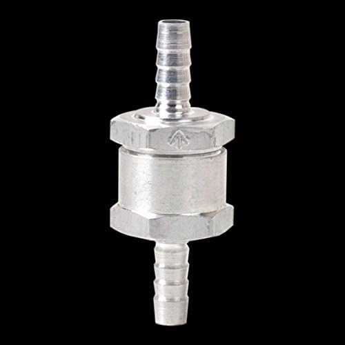Myhung 6mm 1/4" Fuel Non-Return One Way Check Valve Petrol Diesel Marine Aluminum Alloy 1pc (6mm 1/4", Overall Length:60mm)