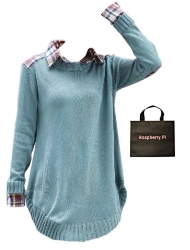 (ラズベリーパイ)RaspberryPi レディース トップス チェック 襟付き ニット 長袖 オリジナルエコバッグセット zj75rp